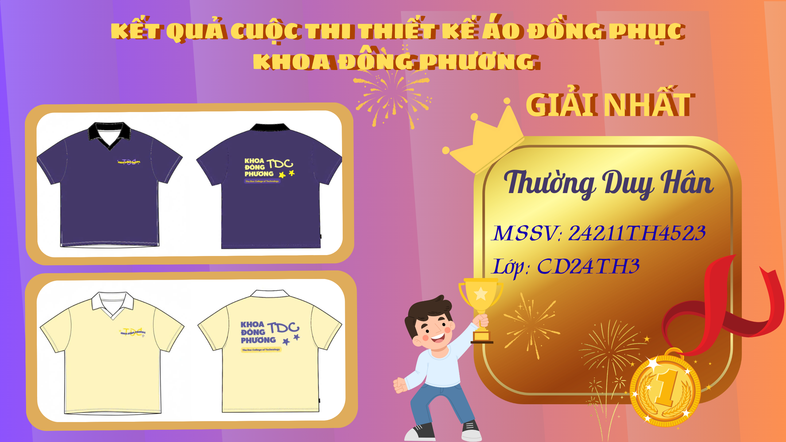 KẾT QUẢ CUỘC THI THIẾT KẾ ÁO ĐỒNG PHỤC KHOA ĐÔNG PHƯƠNG 